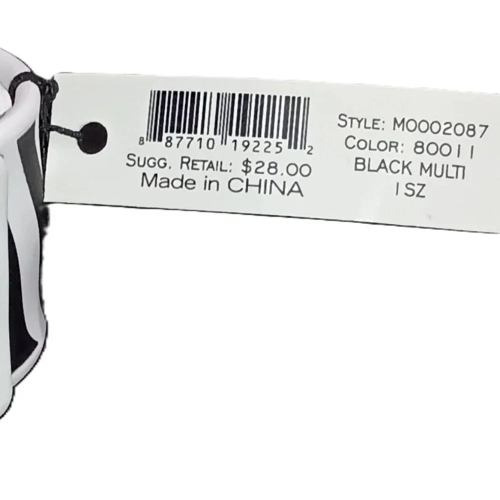 Marc By Marc Jacobs Black and White Zebra Print pattern Slap Bracelet